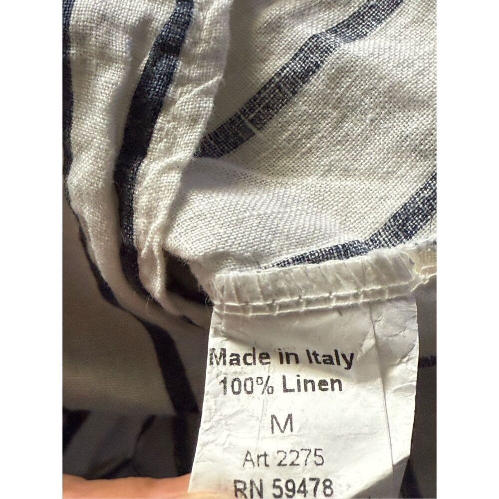 Terzo Millennio Linen Striped Midi Slip Dress Made in Italy Size M - Picture 11 of 11